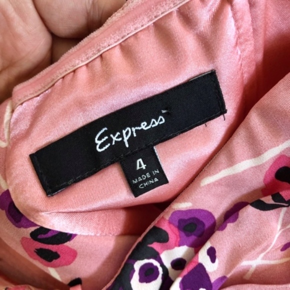 NWOT Express Silk Pink Floral Strapless Dress - Picture 6 of 8